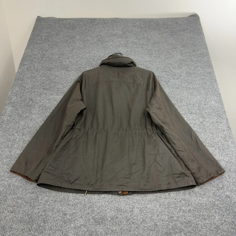 Fat Face‎ Jacket Womens 18 Brown Waxed Cotton Corduroy Collar Utility Field Barn